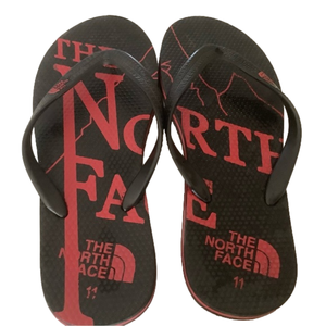The North Face men’s rubber flip flops logo details black and red size 11